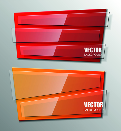 Shiny Glass With Origami Banner Vector