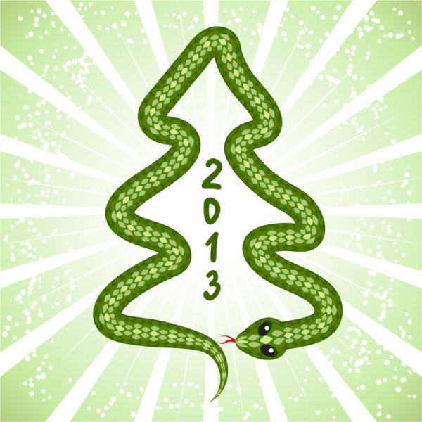 des éléments de conception green13 brillante année du serpent