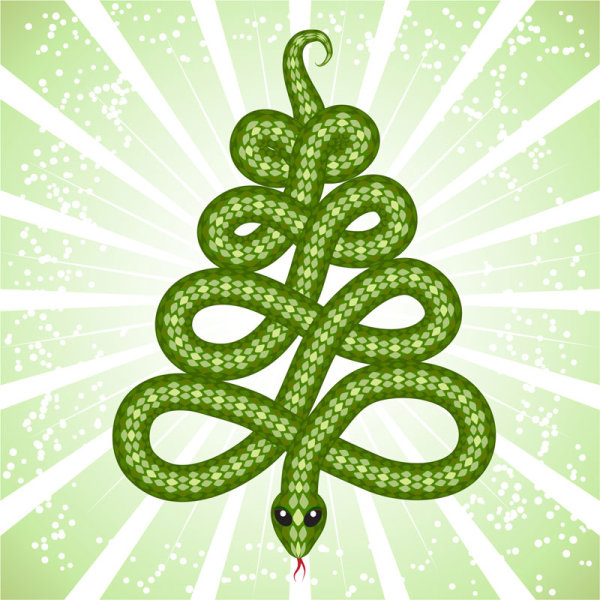 閃亮的green13蛇年的設計元素