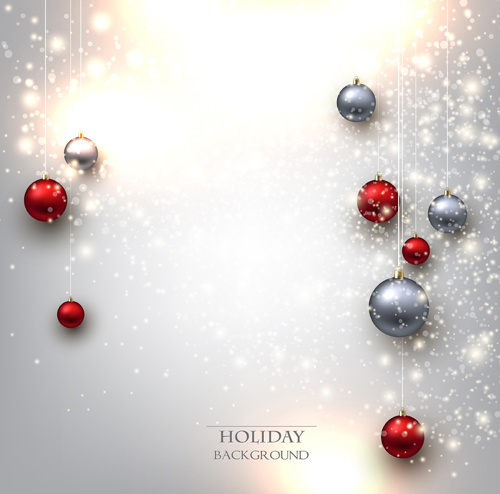 Shiny Holiday Baubles Vector Background
