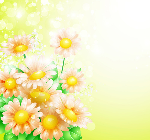 glänzenden Frühling Blumen kreative Hintergrund Vektor