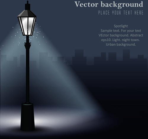 lâmpadas de rua brilhante fundo conjunto de vector design