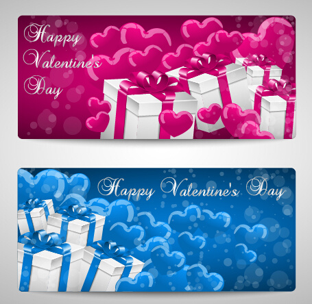 set de tarjetas de regalo de día de San Valentín brillante