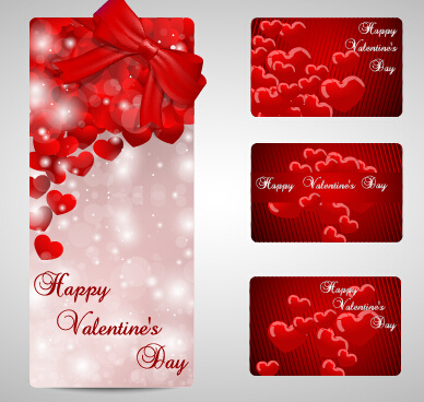set de tarjetas de regalo de día de San Valentín brillante