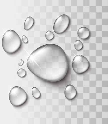 gotas de agua brillante vector ilustración conjunto