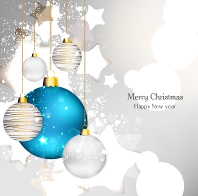 glänzende Weihnachtskugeln design Hintergrund Vektor