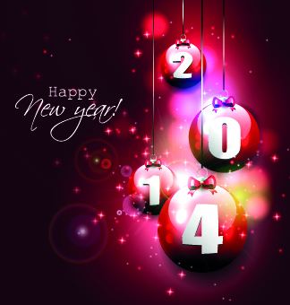 Shiny14 New Year Ornaments Baubles Background Vector