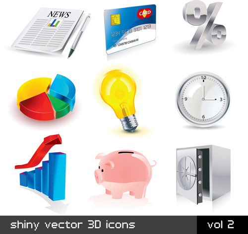 glänzende 3d Logos und Icons entwerfen Vektor