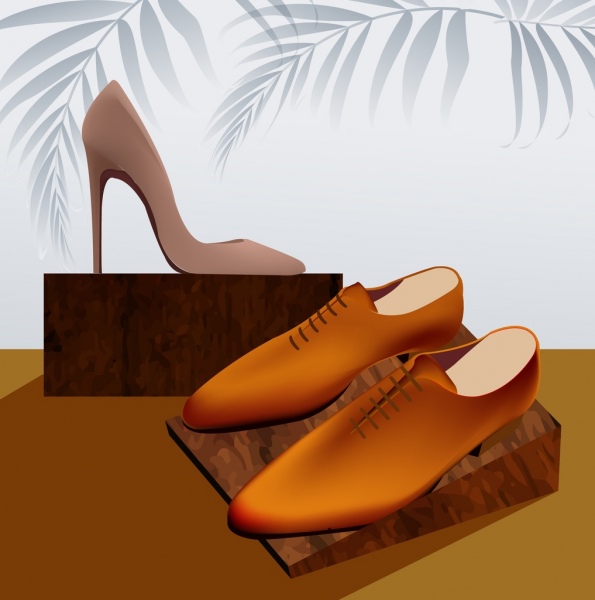 أحذية لامعة ديكور 3d الملونة الإعلان