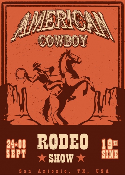 zeigen Sie Banner Cowboy Symbol klassisches design
