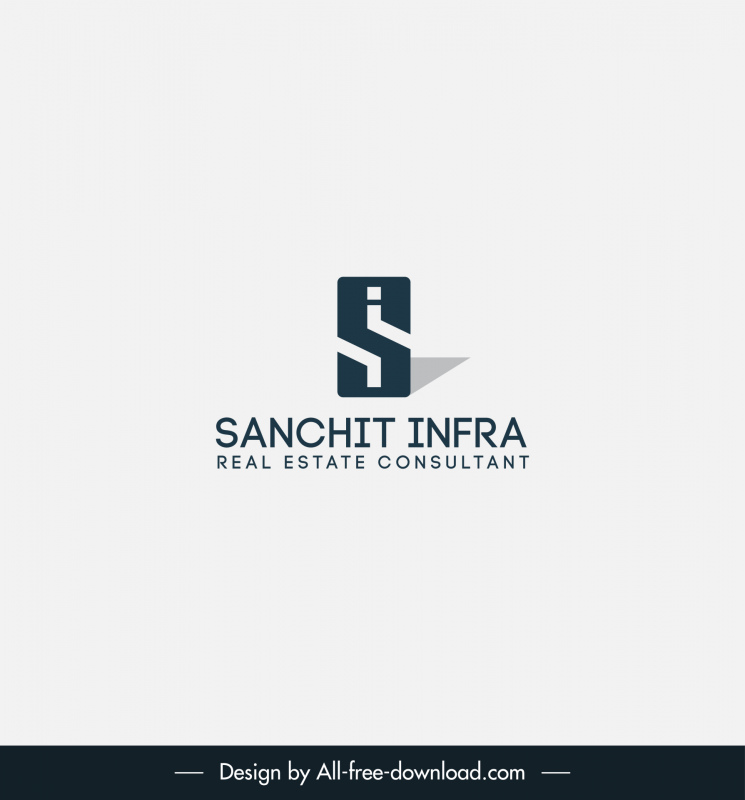 SI Immobilienberater Logo-Vorlage Schattentext-Design