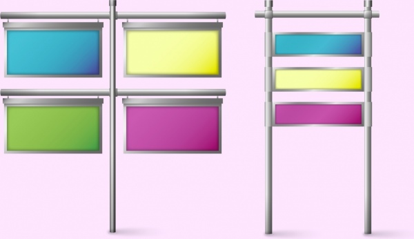 letrero set colgante de estilo colorido diseño rectangular