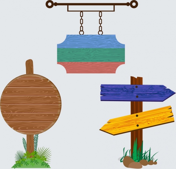 « panneau » gabarits décor en bois coloré arrondi des formes de flèches