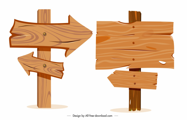 plantillas de señalización diseño retro de madera