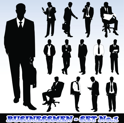 la conception de graphiques vectoriels des silhouettes d'hommes d'affaires
