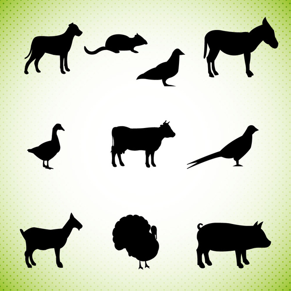 Silhouettes Of Farm Animals Icons Vector Illustration-vector Icon-free  Vector Free Download