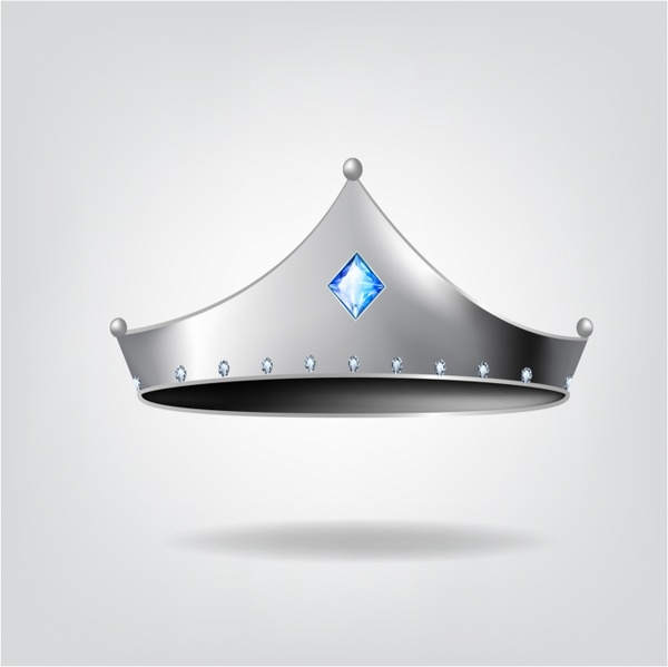Silver Tiara With Blue Gem Silver Tiara With Blue Gem