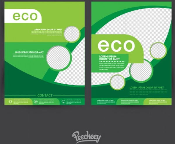 Simple Eco Brochures With Transparent Segments Simple Eco Brochures With Transparent Segments