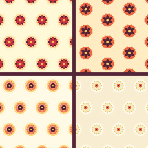 원형 패턴에 간단한 꽃