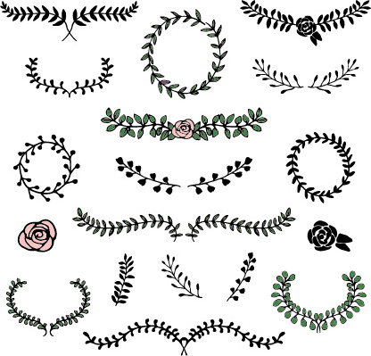 marcos de laureles simple ornamentan vector