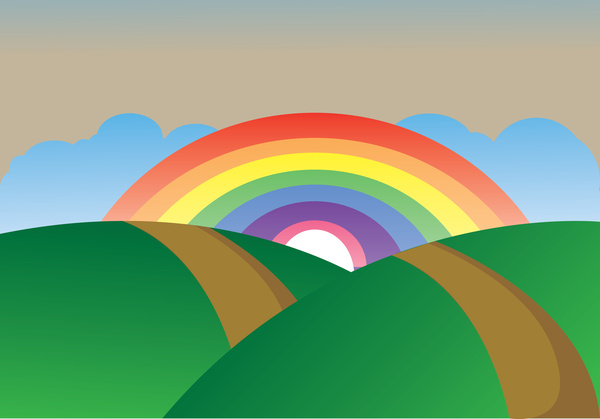 paisagem de simples arco-íris