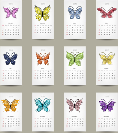simple15 カレンダー カード ベクトル グラフィック