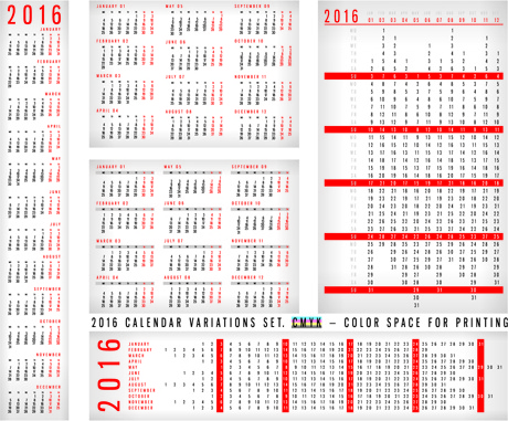 simple16 siatki kalendarza wektor