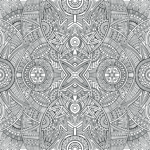 Sketch Abstract Floral Vector Seamless Pattern
