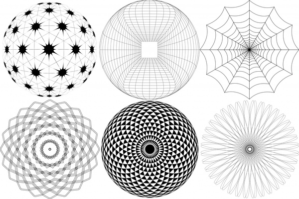 siyah beyaz geometri ile çizim vektör illüstrasyonu