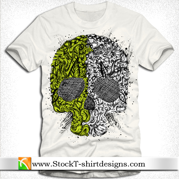 crânio ornamento vetor livre tshirt design ilustração