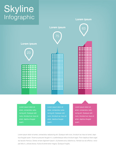 Скайлайн инфографики Векторный дизайн