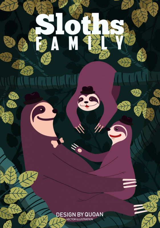 Spanduk perlindungan keluarga sloth