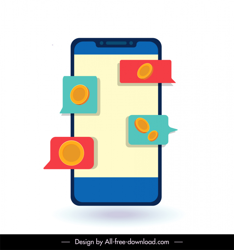 ícone do aplicativo forex do telefone inteligente moedas fala bolhas decoração
