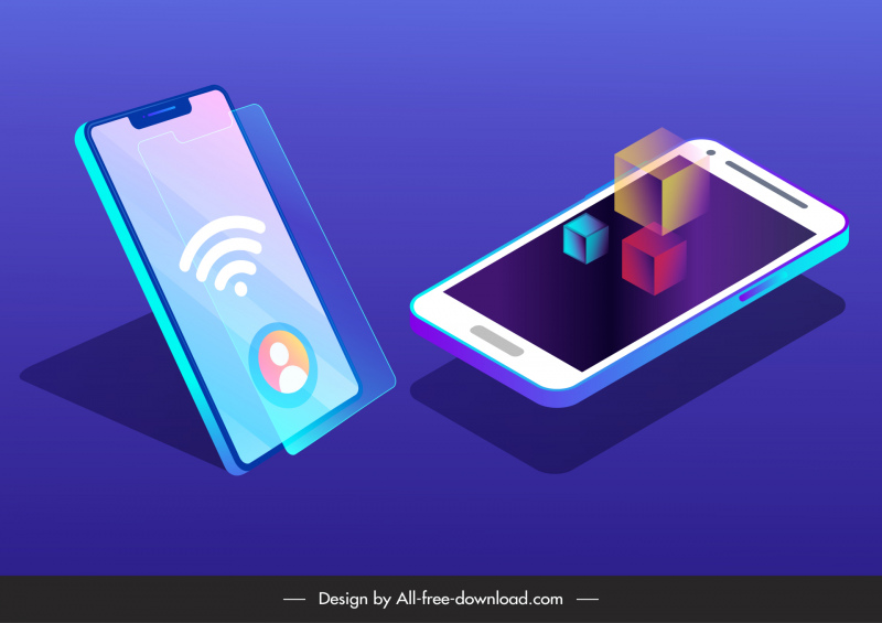 telón de fondo de publicidad de teléfono inteligente boceto moderno 3D