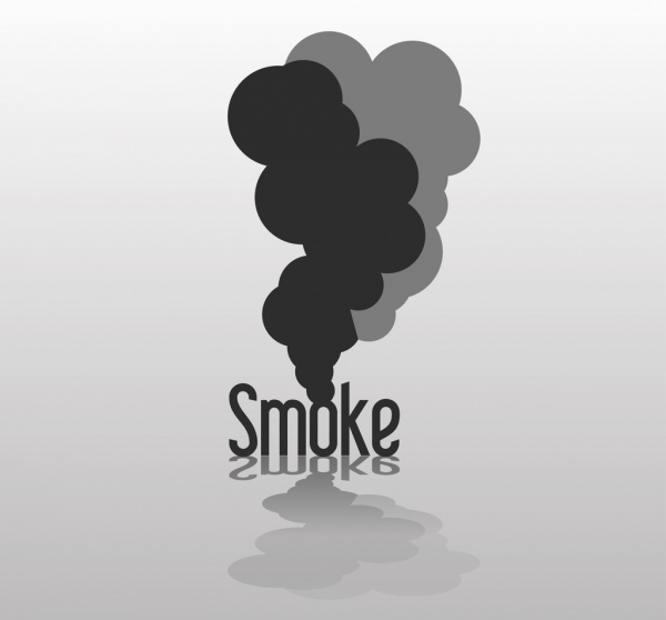 背景黒い煙テキスト 3 d 反射デザインを喫煙