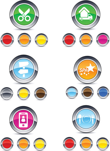 Smooth Round Webpage Button Design Elements Smooth Round Webpage Button Design Elements