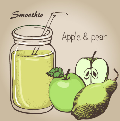 Smoothie meyve içki vektör kroki