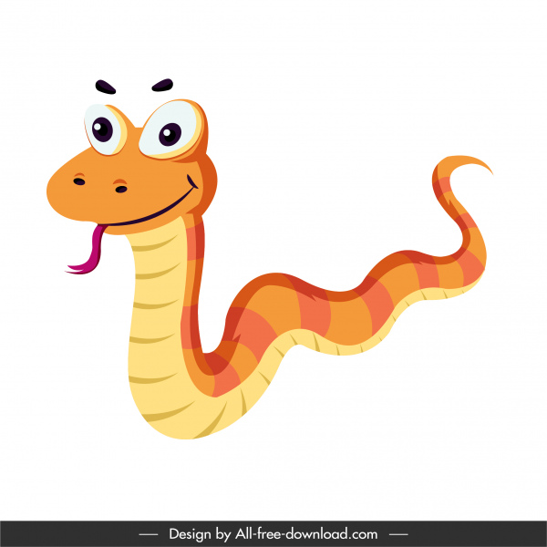 Snake Icon Cute Funny Cartoon Sketch-vector Icon-free Vector Free Download