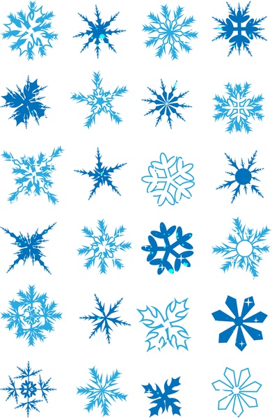 vector de elementos de colección de copos de nieve