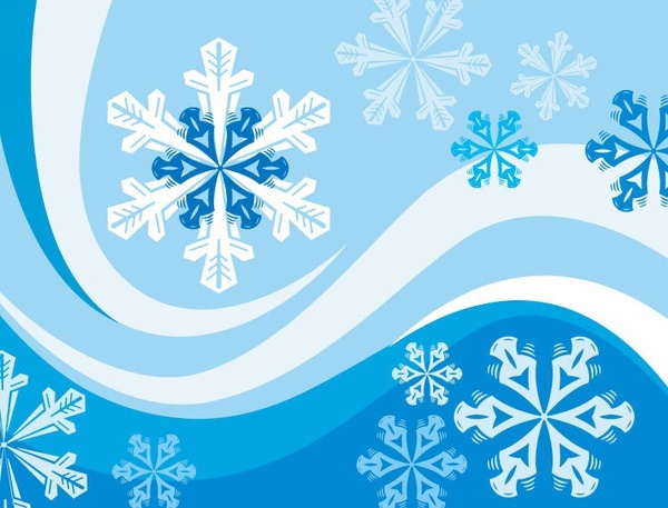kepingan salju musim dingin latar belakang vektor