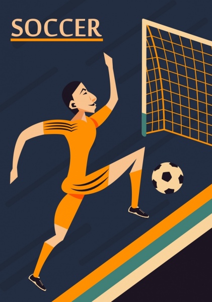 Fußball Hintergrund männlichen Spieler Ziel Symbole klassisches design