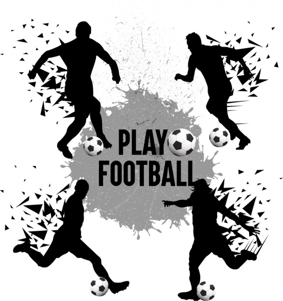 Fußball Hintergrund Spieler Symbole Spritzen Silhouette design