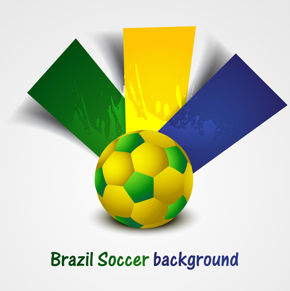Soccer Background With Brazil Colors Grunge Splash Colorful Vector