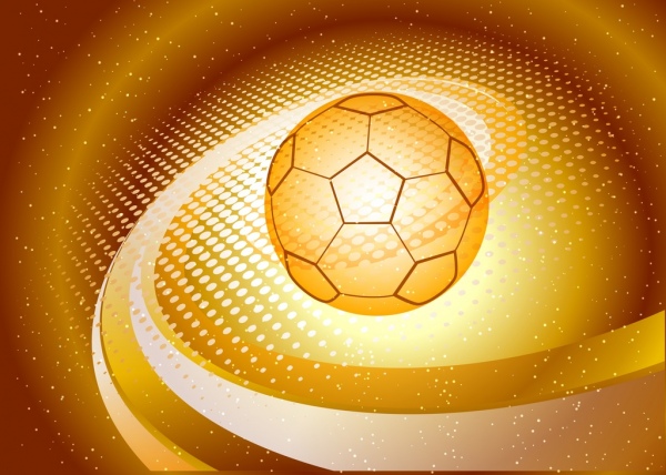 ร่างฟุตบอลพื้นหลังสีเหลืองเป็นประกาย 3 มิติ
