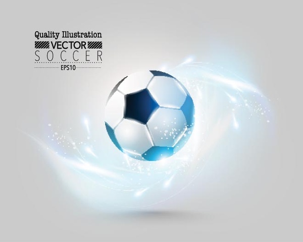 Soccer Ball Spinning With Abstract Electrical Effects Around It Vector