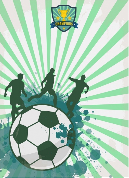 il calcio banner silhouette in stile grunge giocatori decorazione