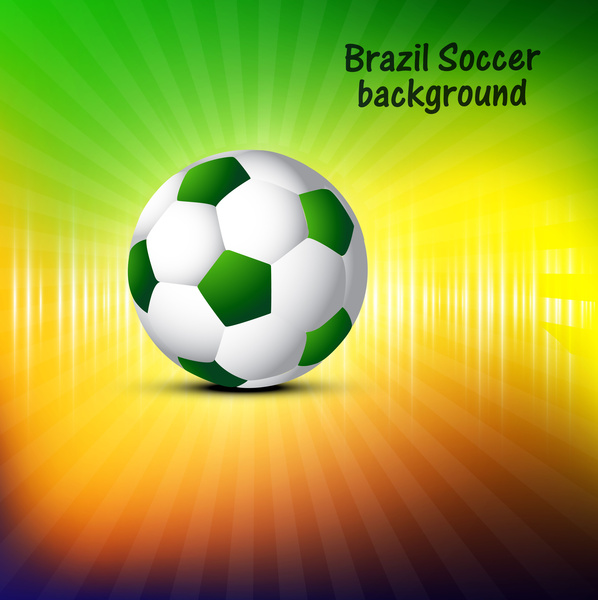ฟุตบอลสวยงามเนื้อกับบราซิลสีพื้นหลัง