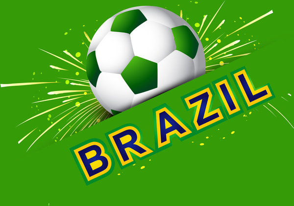 足球美麗的紋理與巴西的顏色背景