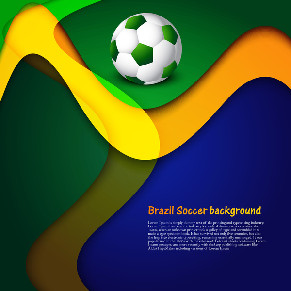مادة جميلة لكرة القدم مع البرازيل ألوان الخلفية