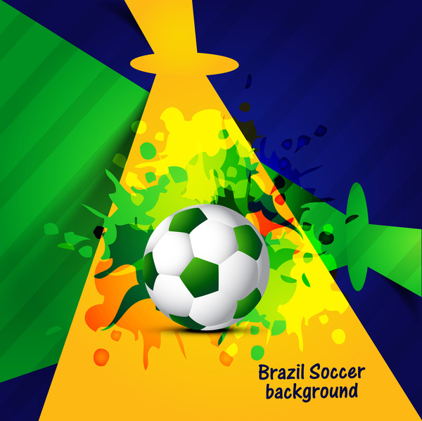 مادة جميلة لكرة القدم مع البرازيل ألوان الجرونج دفقة الخلفية